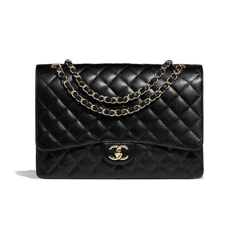 chanel grained calfskin & silver tone metal black|Chanel cf price.